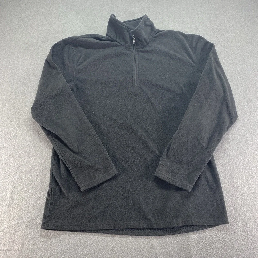 The‎ North Face Fleece Pullover Mens XL Black Excellent TKA 100 Quarter Zip